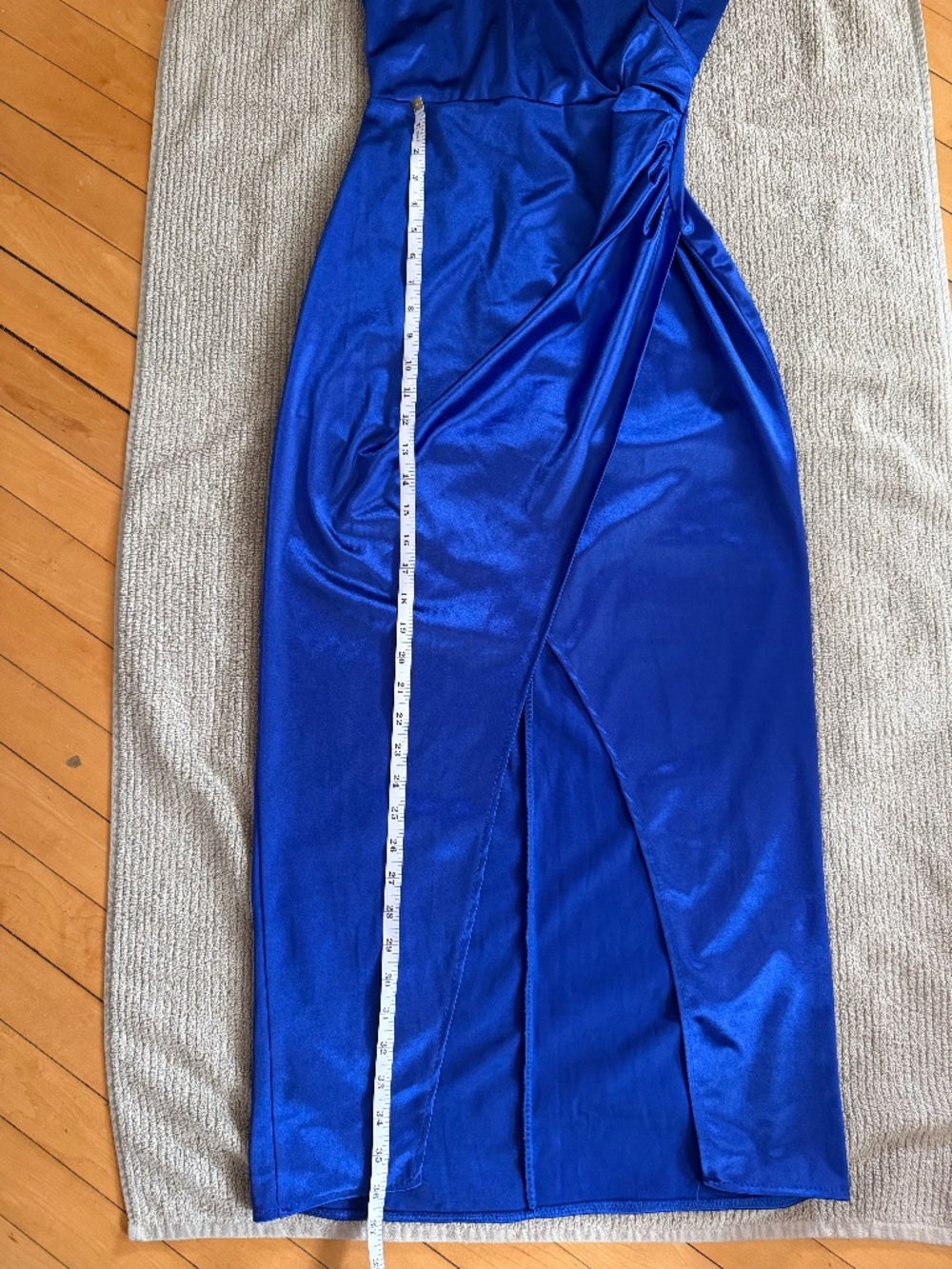 Royal Blue Dress Satin Dress Midi Dress Size M - Picture 13 of 13